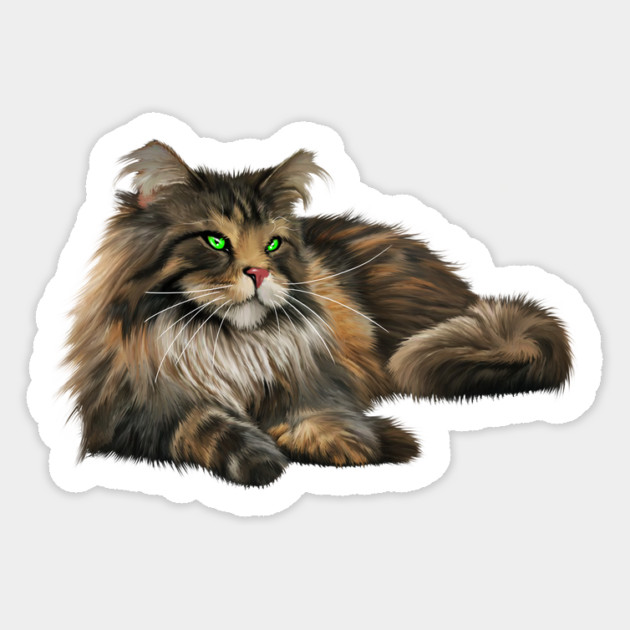 Main Coon Cat, Main Coon Lover Sticker by logiamerch