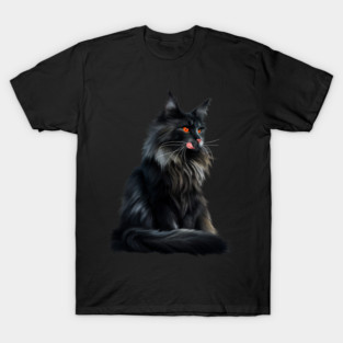 Black Main Coon Cat, Cat Lover T-Shirt
