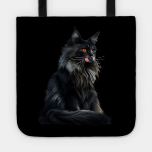 Black Main Coon Cat, Cat Lover Tote
