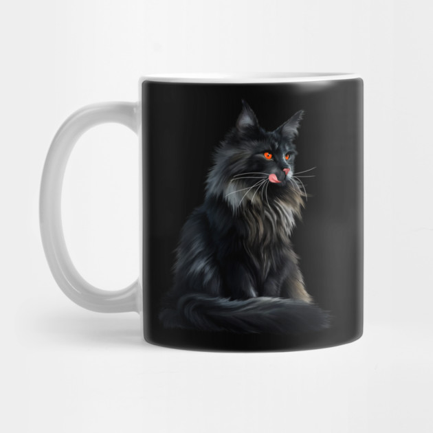 Black Main Coon Cat, Cat Lover by logiamerch