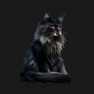 Black Main Coon Cat, Cat Lover T-Shirt