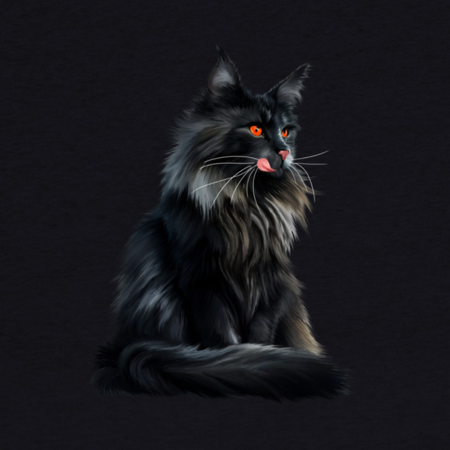 Black Main Coon Cat, Cat Lover by logiamerch