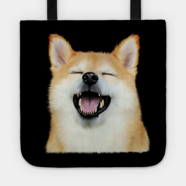 Cute Smiling Shiba Inu dog, Shiba Lover Tote by logiamerch