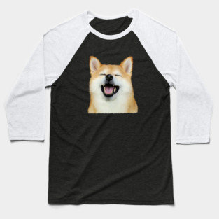 Cute Smiling Shiba Inu dog, Shiba Lover Baseball T-Shirt