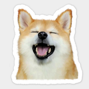 Cute Smiling Shiba Inu dog, Shiba Lover Sticker