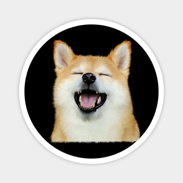 Cute Smiling Shiba Inu dog, Shiba Lover Magnet by logiamerch