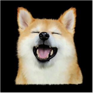 Cute Smiling Shiba Inu dog, Shiba Lover Posters and Art