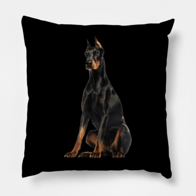 Doberman Dog, Love Doberman Dogs Pillow by logiamerch