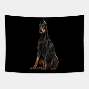 Doberman Dog, Love Doberman Dogs Tapestry