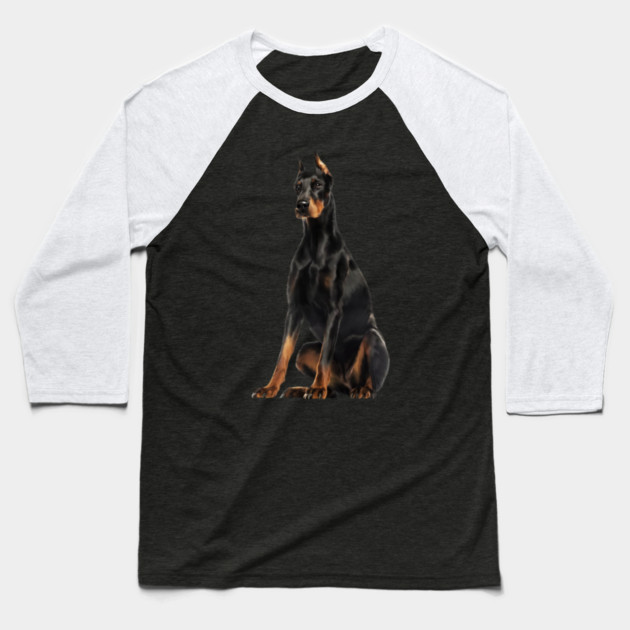 Doberman Dog, Love Doberman Dogs Baseball T-Shirt by logiamerch