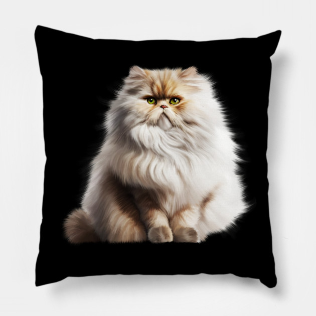 Cute Persian Cat, Fluffy Cat Lover Pillow by logiamerch