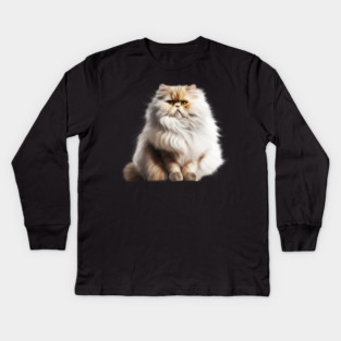 Cute Persian Cat, Fluffy Cat Lover Kids Long Sleeve T-Shirt