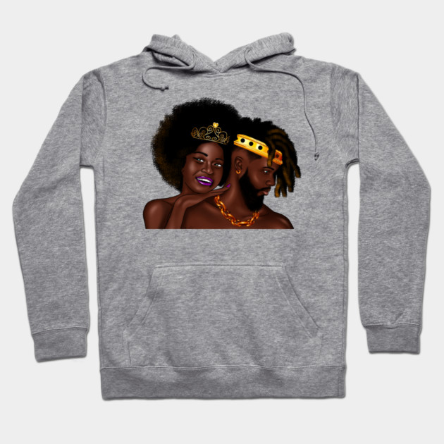 African Man and Woman in Love, Afro King and Queen Hoodie by logiamerch