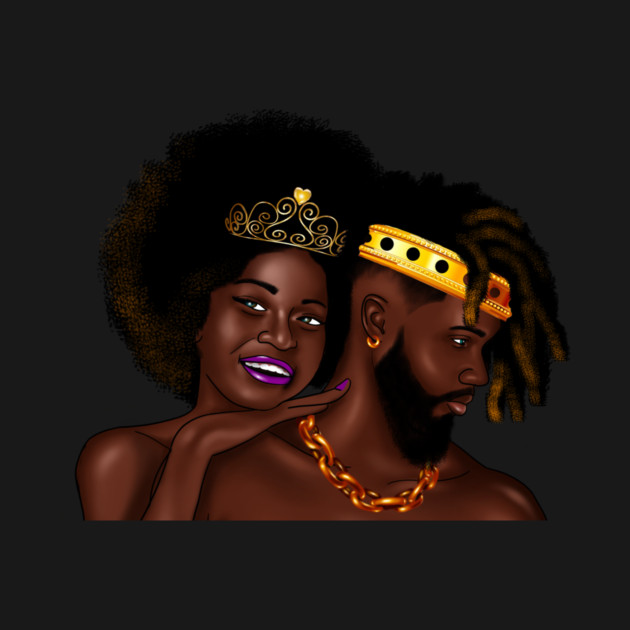 African Man and Woman in Love, Afro King and Queen by logiamerch