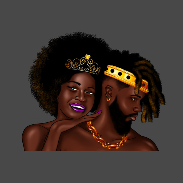 African Man and Woman in Love, Afro King and Queen by logiamerch