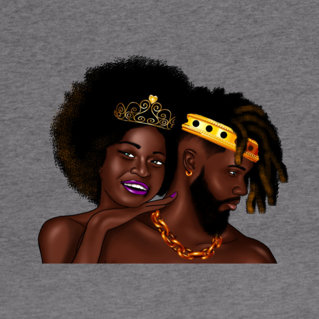 African Man and Woman in Love, Afro King and Queen by logiamerch