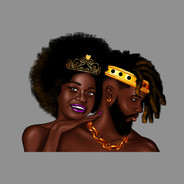 African Man and Woman in Love, Afro King and Queen by logiamerch