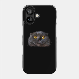 Funny Scottish Fold Face, Cat Lover Phone Case
