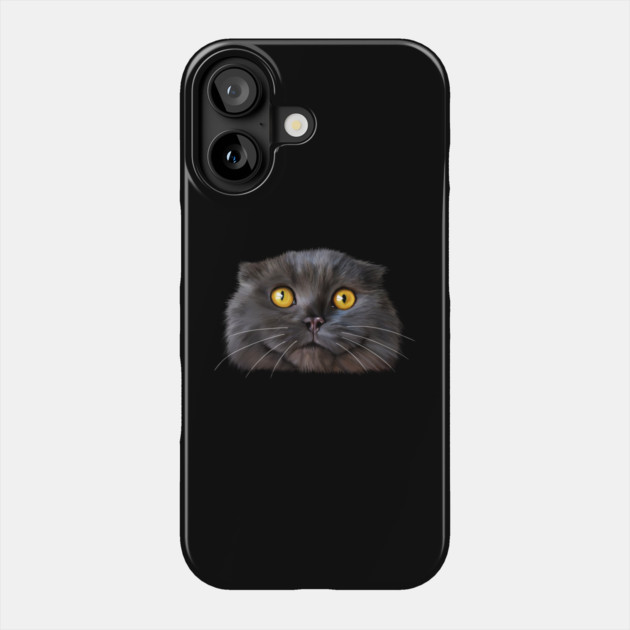 Funny Scottish Fold Face, Cat Lover Phone Case by logiamerch