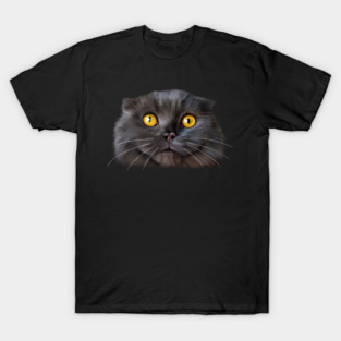 Funny Scottish Fold Face, Cat Lover T-Shirt