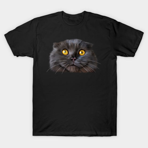 Funny Scottish Fold Face, Cat Lover T-Shirt by logiamerch