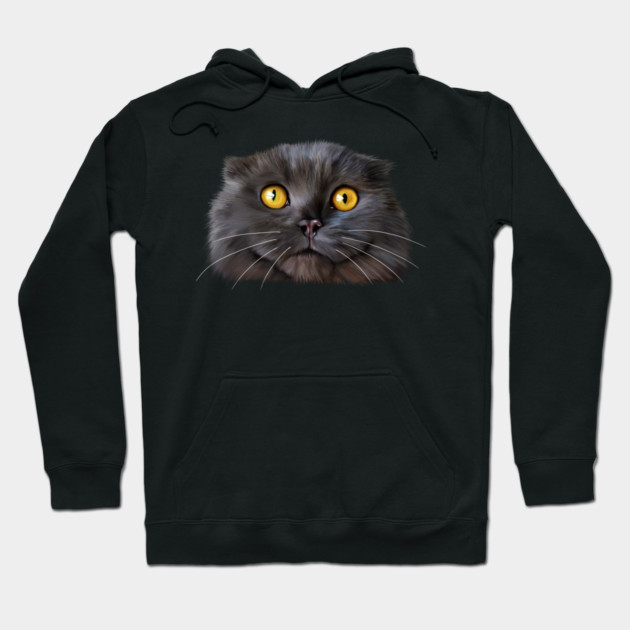 Funny Scottish Fold Face, Cat Lover Hoodie by logiamerch