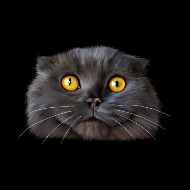 Funny Scottish Fold Face, Cat Lover by logiamerch