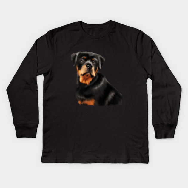 Rottweiler Dog, Dog Lover Kids Long Sleeve T-Shirt by logiamerch