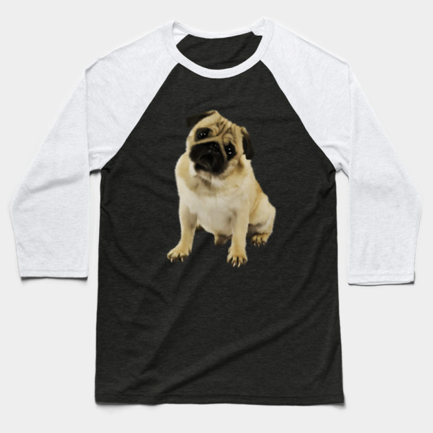 Pug Dog, Cream Pug Dog Lover Baseball T-Shirt by logiamerch