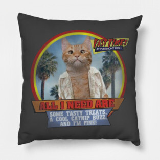 Fast Times at Purrmont High Pillow