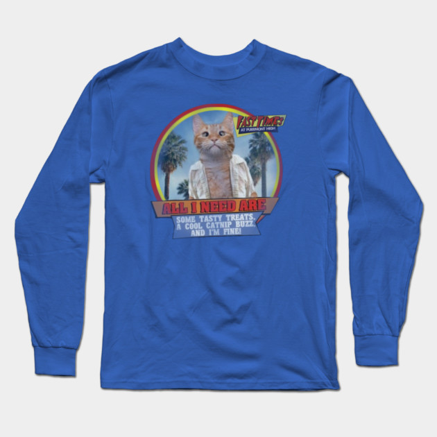 Fast Times at Purrmont High Long Sleeve T-Shirt by Pete the Cat Guy