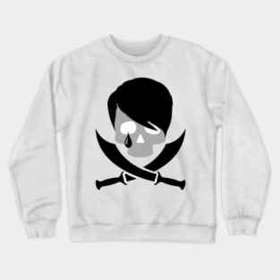 Sad at Sea Gray-Skull Logo Crewneck Sweatshirt