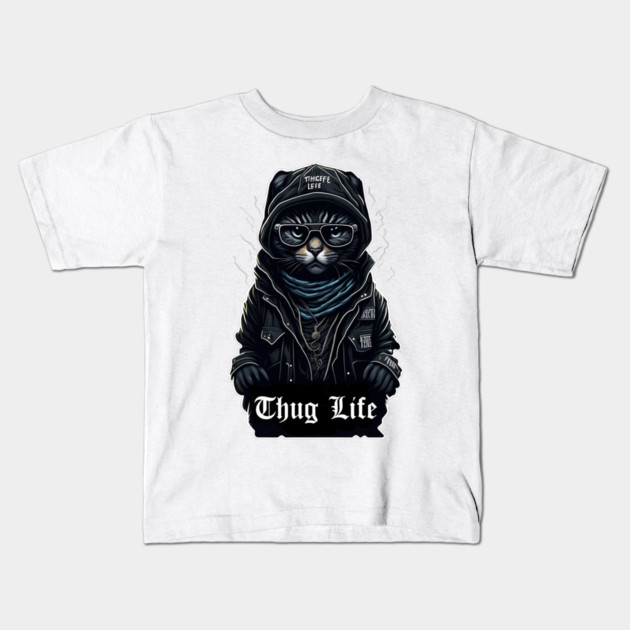 Cat Thug Life It Chose me Kids T-Shirt by DrollDrifter