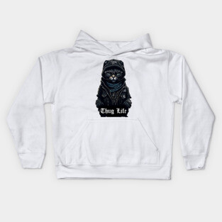 Cat Thug Life It Chose me Kids Hoodie