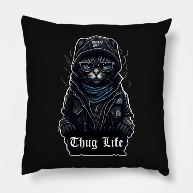 Cat Thug Life It Chose me Pillow by DrollDrifter