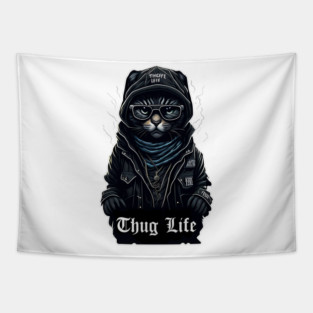 Cat Thug Life It Chose me Tapestry
