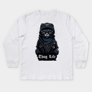 Cat Thug Life It Chose me Kids Long Sleeve T-Shirt