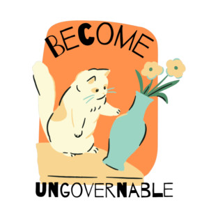 Become Ungovernable! Cute Retro Anarchist Cat T-Shirt