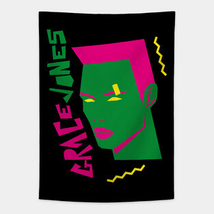 GRACE JONES 80S TYLE GEOMETRIC Tapestry