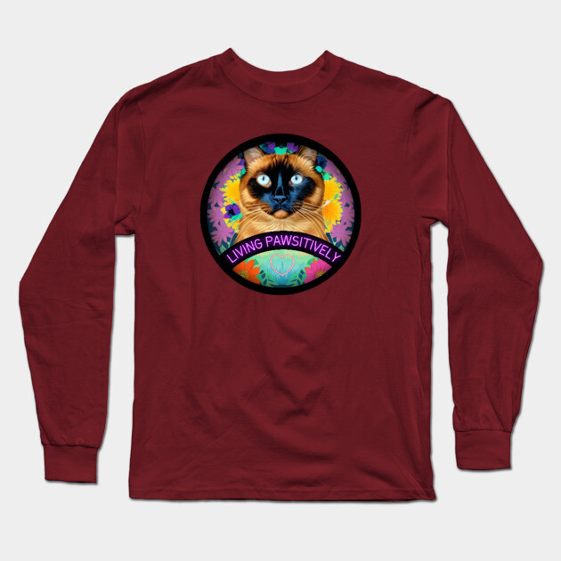 Living Pawsitively Long Sleeve T-Shirt by Pete the Cat Guy