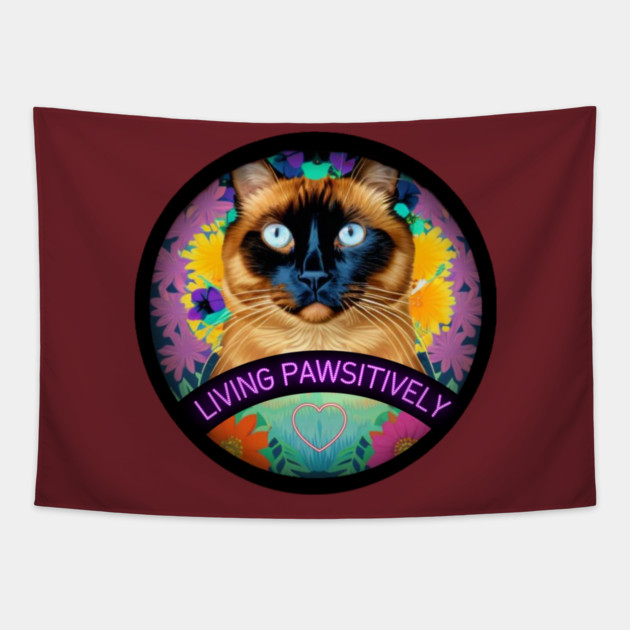 Living Pawsitively Tapestry by Pete the Cat Guy