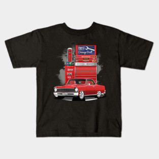 1967 Bolero Red Chevrolet Nova Garage Built Print Kids T-Shirt