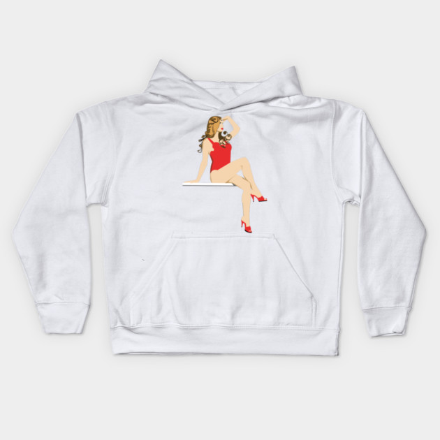 Lady Diver Kids Hoodie by DickinsonDesign