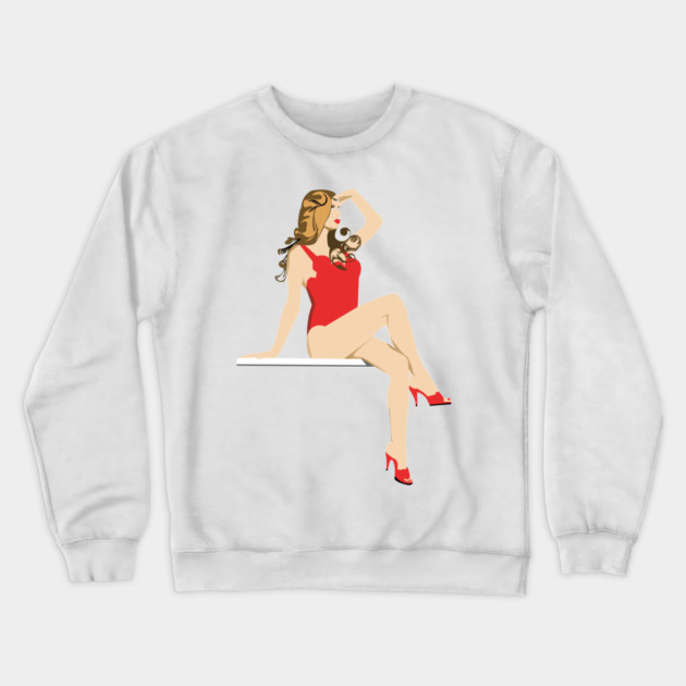Lady Diver Crewneck Sweatshirt by DickinsonDesign
