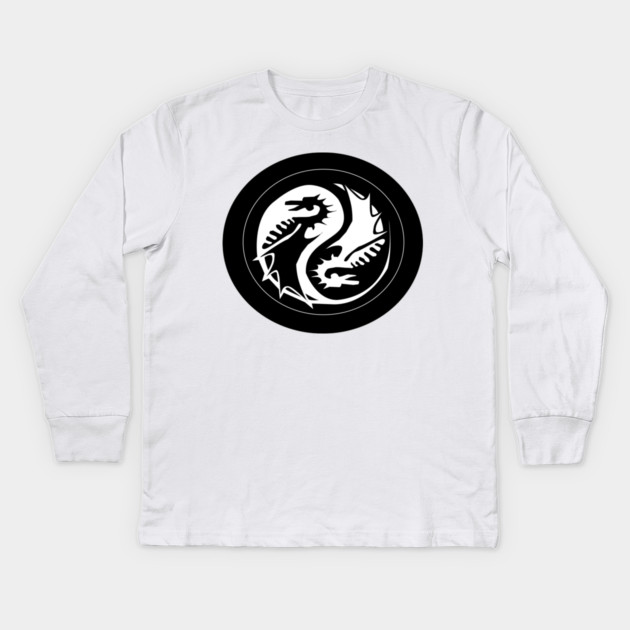 Yin and Yang Dragon Kids Long Sleeve T-Shirt by DickinsonDesign
