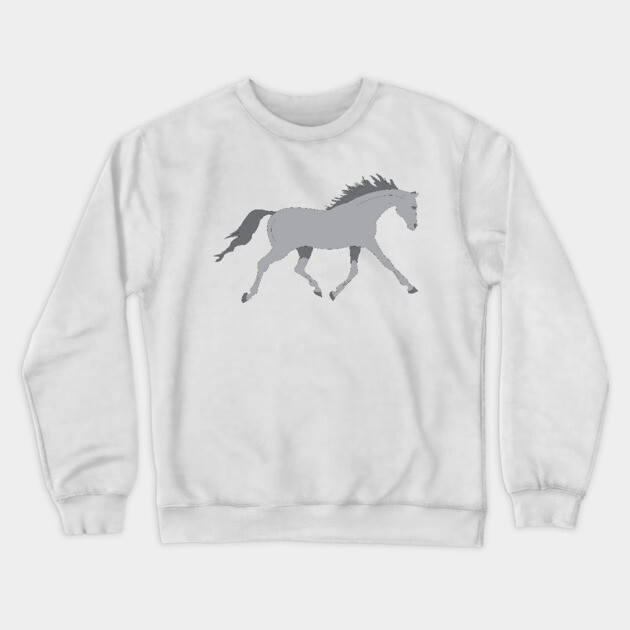 Grey Horse Crewneck Sweatshirt by DickinsonDesign