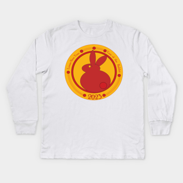 Lunar New Year of the Rabbit Kids Long Sleeve T-Shirt by DickinsonDesign