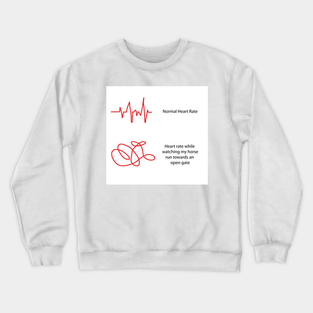 Heartbeat with Horses Crewneck Sweatshirt by DickinsonDesign