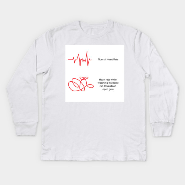 Heartbeat with Horses Kids Long Sleeve T-Shirt by DickinsonDesign