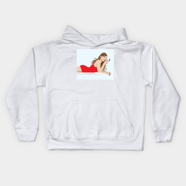 Women on a Diving Board Kids Hoodie by DickinsonDesign
